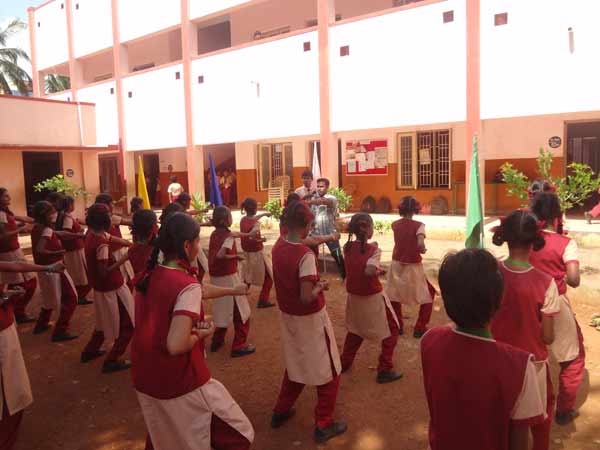 Karate training for municipal school girls Karate training for municipal school girls