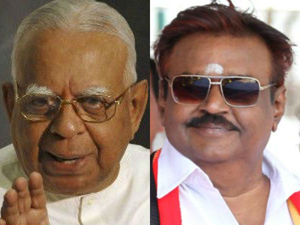 Vijaykanth greets R Sampanthan Vijaykanth greets R Sampanthan