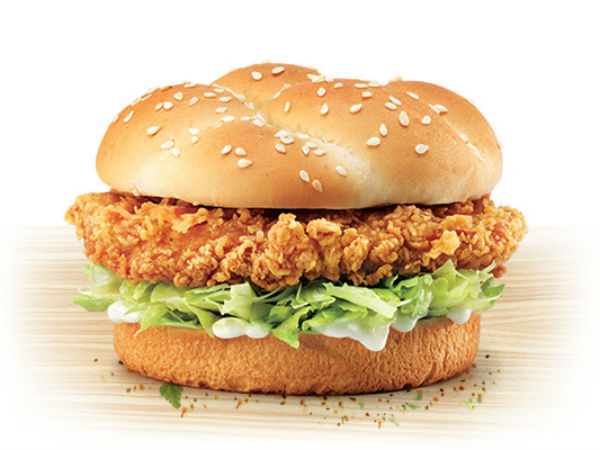 Wriggly worms found in KFC burger and they ate almost half of it Wriggly worms found in KFC burger and they ate almost half of it