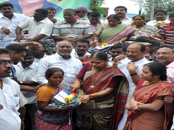 flood Relief aid given by minister valarmathi flood Relief aid given by minister valarmathi