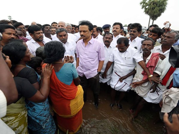 m.k.stalin visited flood affected Thiruvarur district m.k.stalin visited flood affected Thiruvarur district