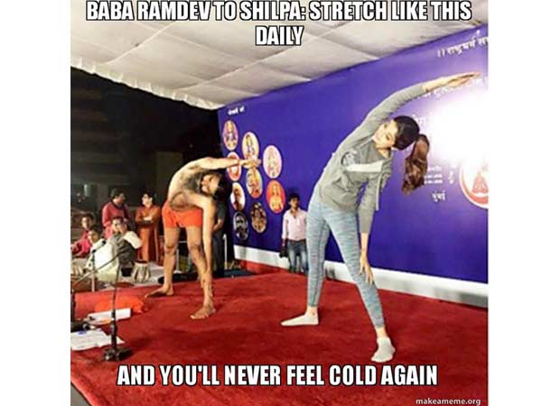 Top 6 memes on Shilpa - Ramdev yoga show Top 6 memes on Shilpa - Ramdev yoga show