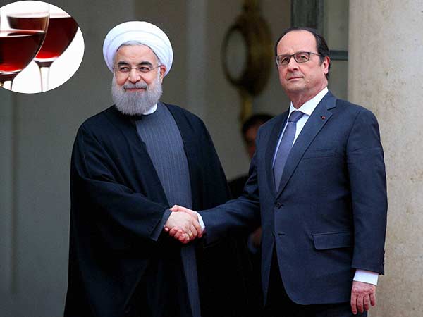 Hassan Rouhani says no to lunch as Hollande refuses to remove wine from menu Hassan Rouhani says no to lunch as Hollande refuses to remove wine from menu