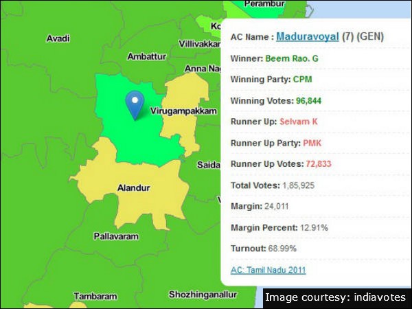 Tamil Nadu Assembly Elections 2011: Maduravoyal Constituency result Tamil Nadu Assembly Elections 2011: Maduravoyal Constituency result