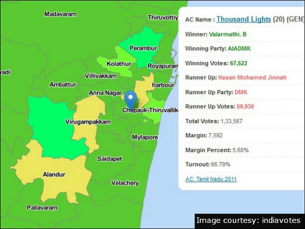 Tamil Nadu Assembly Elections 2011: Thousand lights Constituency result Tamil Nadu Assembly Elections 2011: Thousand lights Constituency result