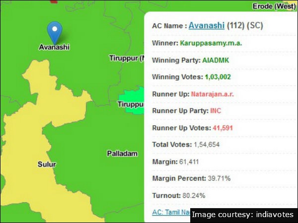 Tamil Nadu Assembly Elections 2011: Avanashi Constituency result Tamil Nadu Assembly Elections 2011: Avanashi Constituency result