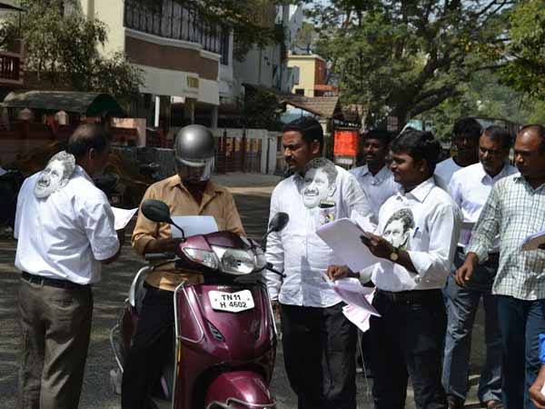 Sagayam supporters campaign for free poll Sagayam supporters campaign for free poll