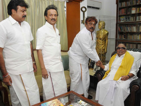 DMK and DMDK joins hand in election DMK and DMDK joins hand in election