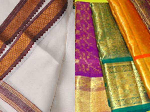 Dindigal ADMK and DMK fought for free saree and dhoti Dindigal ADMK and DMK fought for free saree and dhoti