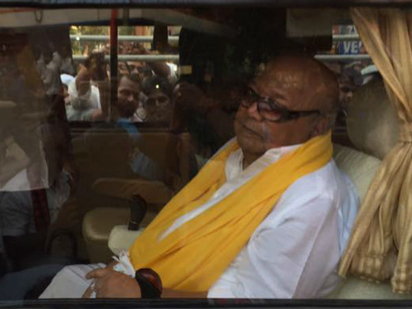 Karunanidhi to address in meetings only, no more van campaign Karunanidhi to address in meetings only, no more van campaign