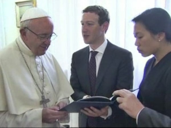 Pope Francis meets Facebook founder Mark Zuckerberg Pope Francis meets Facebook founder Mark Zuckerberg