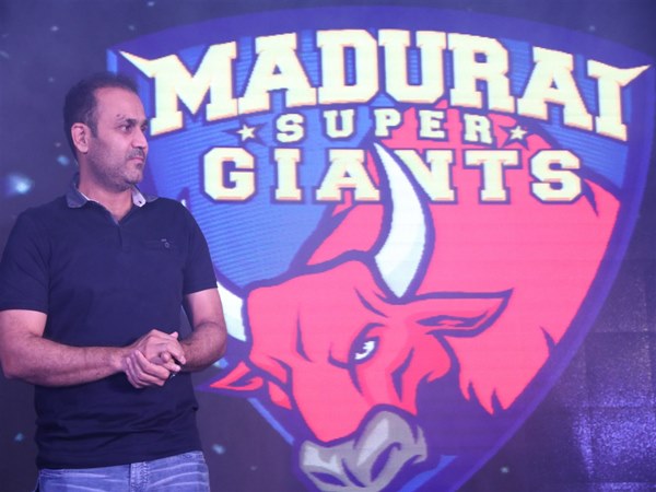 Virender Sehwag at Madurai Supergiants jersey launch in Chennai Virender Sehwag at Madurai Supergiants jersey launch in Chennai