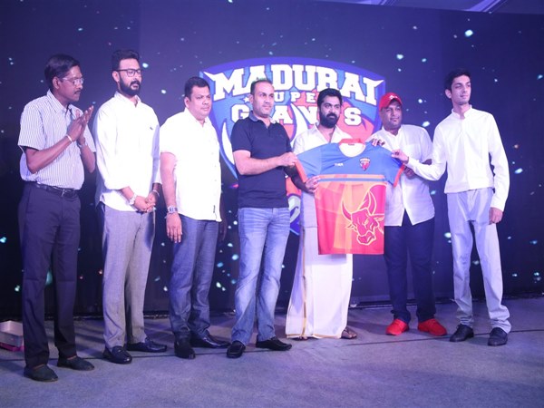 Virender Sehwag at Madurai Supergiants jersey launch in Chennai Virender Sehwag at Madurai Supergiants jersey launch in Chennai