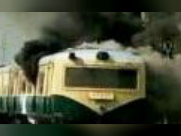 Fire broke out in a train engine in Chennai Fire broke out in a train engine in Chennai
