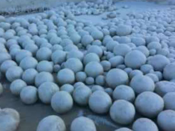 huge snow balls appears on beach in siberia huge snow balls appears on beach in siberia