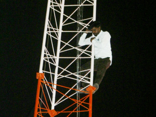 youth protest in Cell phone tower youth protest in Cell phone tower
