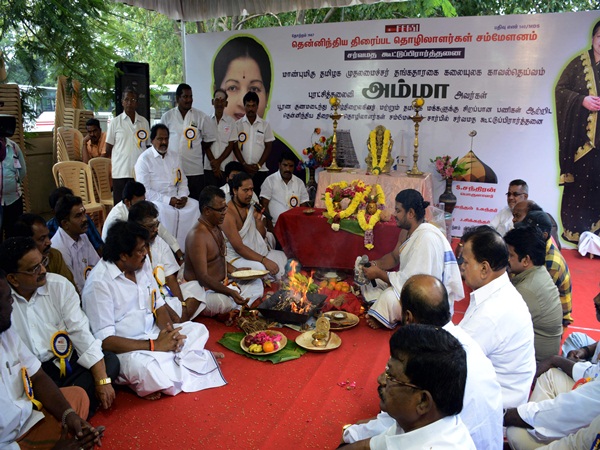 South Indian film workers prayer for jayalalithaa South Indian film workers prayer for jayalalithaa