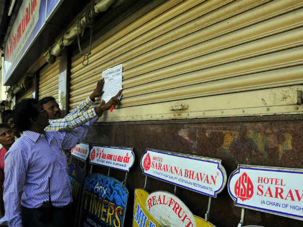 Chennai Corporation seals unlicensed Saravana Bhavan Hotel Chennai Corporation seals unlicensed Saravana Bhavan Hotel