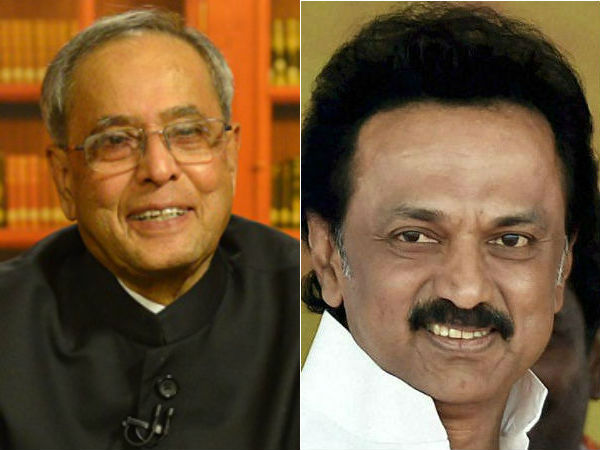 M K Stalin meet President Pranab Mukherjee M K Stalin meet President Pranab Mukherjee
