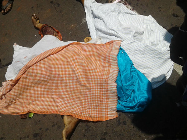 Accident in Nellai lady died, villagers damaged the bus Accident in Nellai lady died, villagers damaged the bus