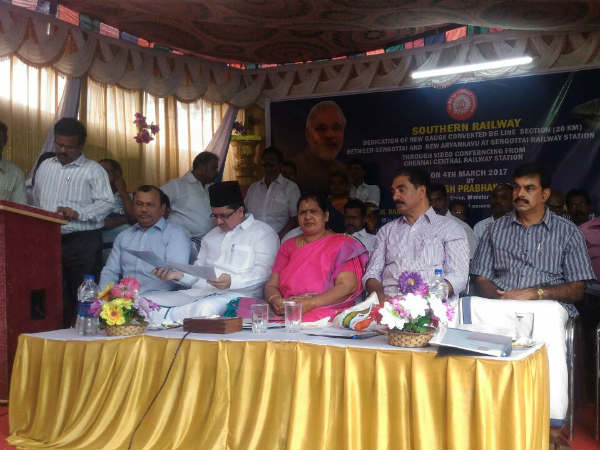 Senkottai- New Ariyankavu BG line inaugurated Senkottai- New Ariyankavu BG line inaugurated