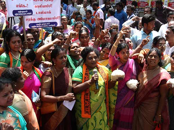 BJP Protest in Chennai to provide Ration products properly BJP Protest in Chennai to provide Ration products properly