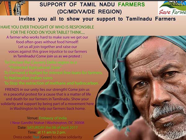 US Tamils protest in support of Tamil Nadu farmers US Tamils protest in support of Tamil Nadu farmers
