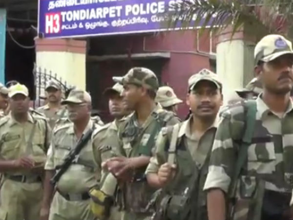 Two more company of para military forces has come to RK Nagar for the security purpose Two more company of para military forces has come to RK Nagar for the security purpose