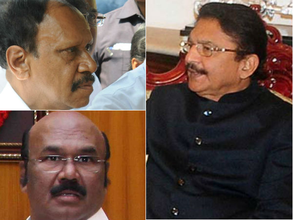 Minister Jayakumar and Thambidurai meet Governor Minister Jayakumar and Thambidurai meet Governor