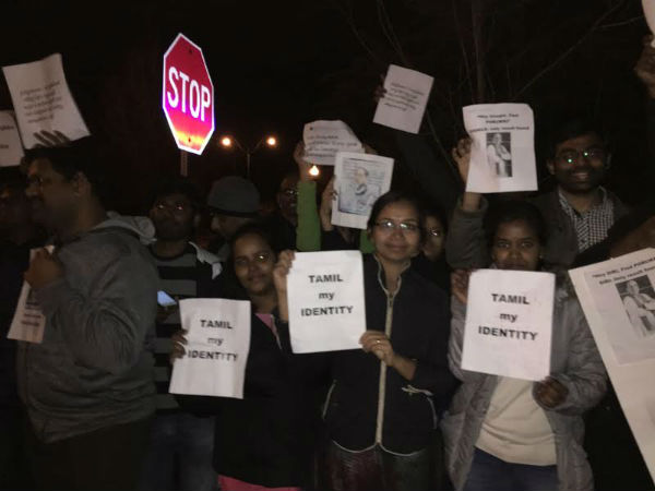 US Tamils protest in support of Tamil Nadu farmers US Tamils protest in support of Tamil Nadu farmers