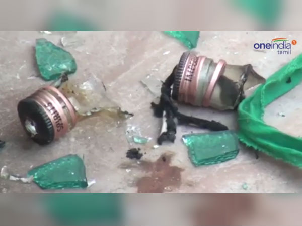 Unkonown persons threw petrol bomb on BJP person's house in Devakottai Unkonown persons threw petrol bomb on BJP person's house in Devakottai