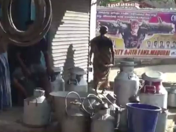 Milk vendors using wrong measurement cups in Madurai. Milk vendors using wrong measurement cups in Madurai.