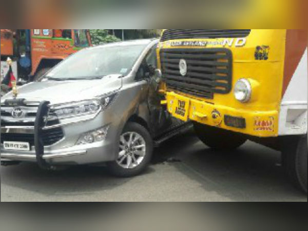 DMK MLA car met in accident DMK MLA car met in accident