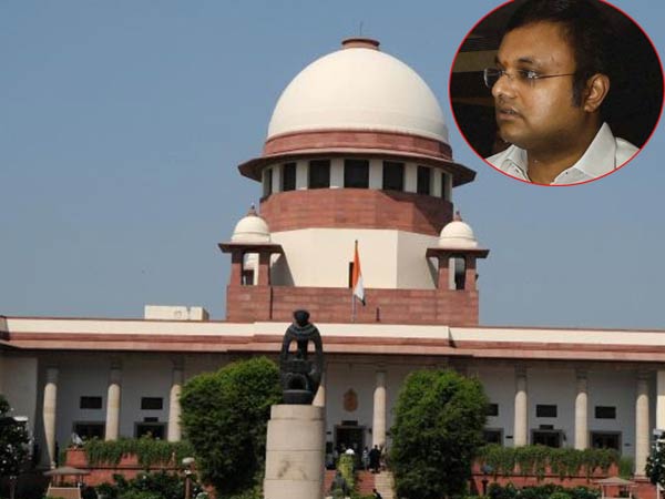 SC bars Karti Chidambaram from traveling abroad untilfurther orders SC bars Karti Chidambaram from traveling abroad untilfurther orders