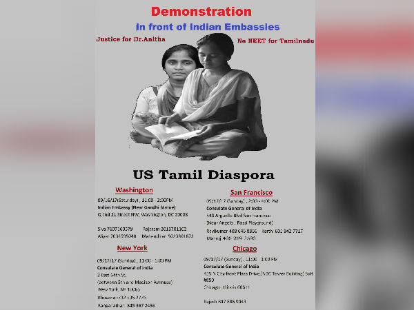 American Tamils protesting third week for Anitha American Tamils protesting third week for Anitha