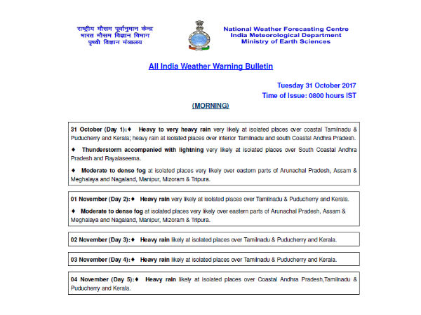 Heavy to very heavy rain very likely at isolated places over coastal Tamilnadu & Puducherry and Kerala: Indian meteorological center Heavy to very heavy rain very likely at isolated places over coastal Tamilnadu & Puducherry and Kerala: Indian meteorological center