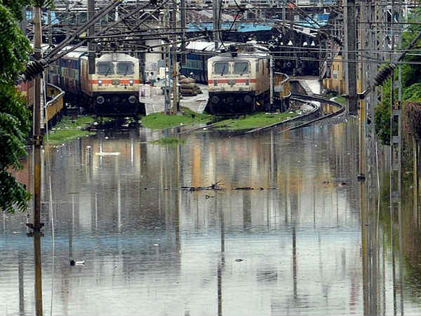 Water logged in Chennai Central railway station Water logged in Chennai Central railway station