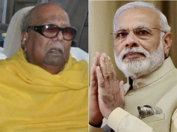 கருணாநிதியிடம் நலம் விசாரித்த மோடி