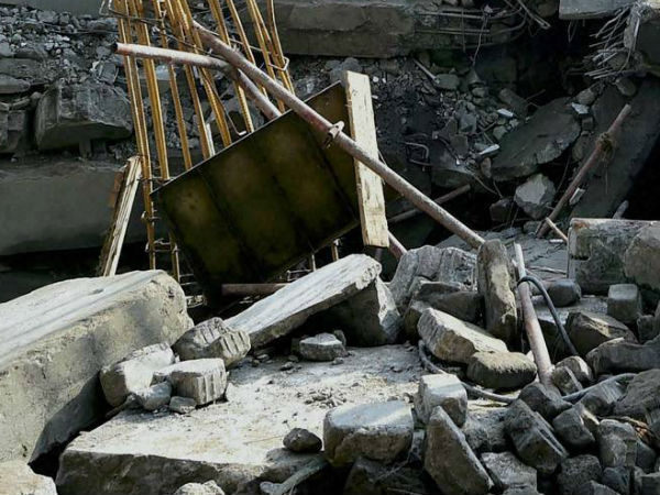 A school compound collapsed in Chennai Annasalai A school compound collapsed in Chennai Annasalai