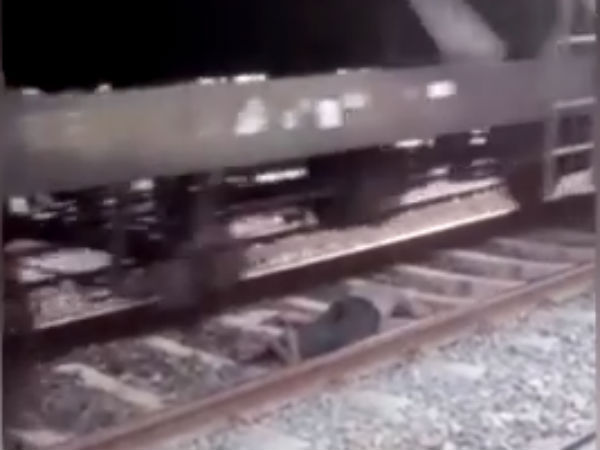 A train passes over man in and he escaped A train passes over man in and he escaped