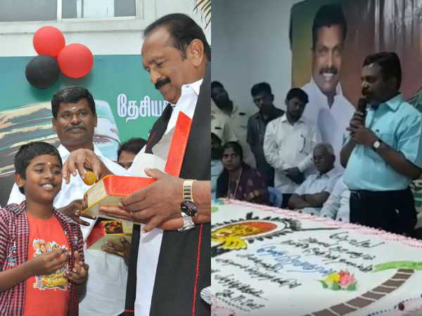 Vaiko, Thirumavalavan celebrate Prabhakaran's birthday Vaiko, Thirumavalavan celebrate Prabhakaran's birthday