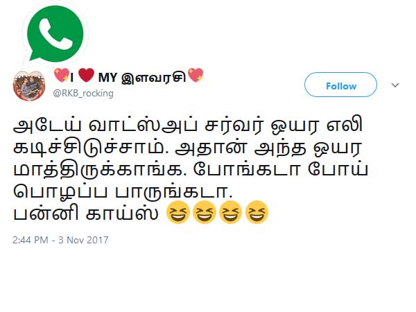 Whats app down here are some interesting comments in twitter by Netizens. Whats app down here are some interesting comments in twitter by Netizens.