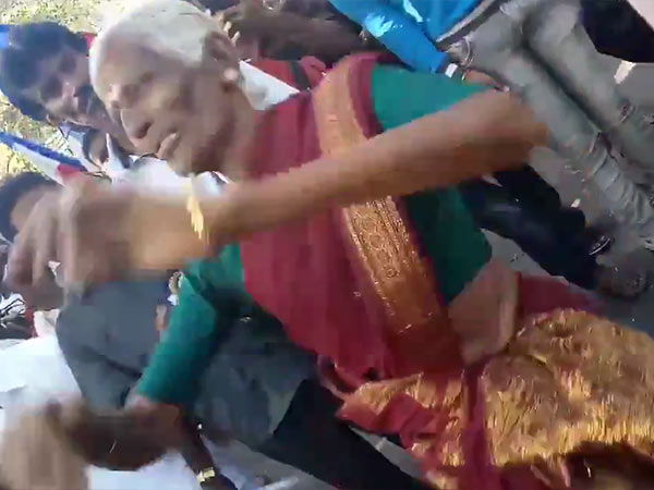 A 68 years old grandma dancing after hearing Rajini Political arrival announcement A 68 years old grandma dancing after hearing Rajini Political arrival announcement