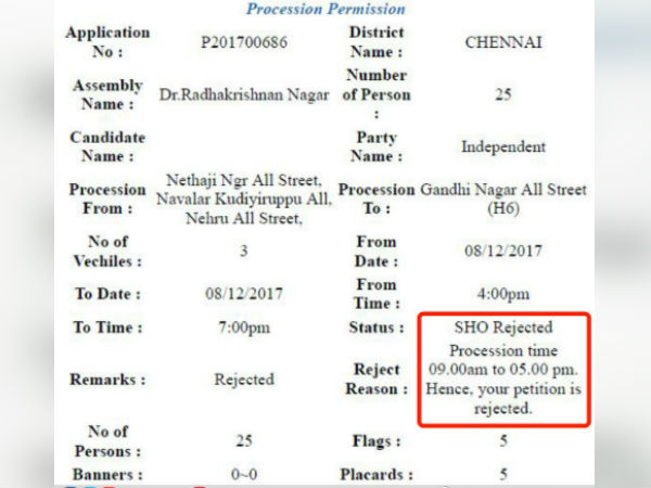 Police not permit to do campaign in RK Nagar for TTV Dinakaran Police not permit to do campaign in RK Nagar for TTV Dinakaran