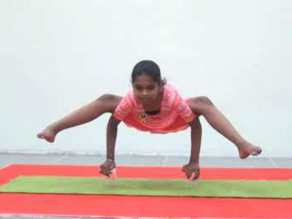 Tamilnadu girl beats American girl in yoga and creates world record Tamilnadu girl beats American girl in yoga and creates world record