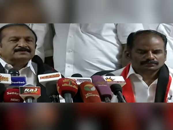 MDMK General Secretary Praises RK Nagar DMK Candidate Marudhu Ganesh for his victory in bypoll MDMK General Secretary Praises RK Nagar DMK Candidate Marudhu Ganesh for his victory in bypoll