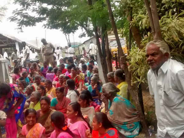 A village people protest against ward bifurcation A village people protest against ward bifurcation