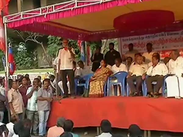 Transport Workers protest in Chennai Chepauk Transport Workers protest in Chennai Chepauk