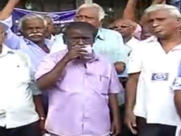 Transport workers involved in road roko in Tanjore Transport workers involved in road roko in Tanjore