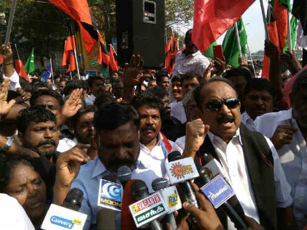 சைதாப்பேட்டையில் வைகோ மறியல்